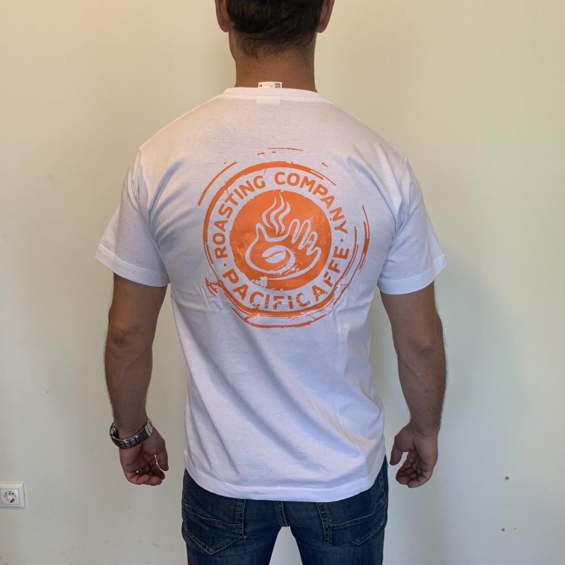 T-shirt - White/Orange Logo (L)