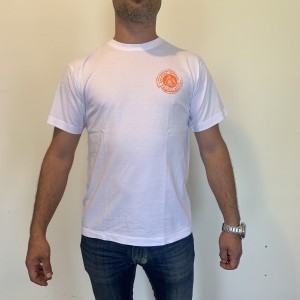 T-shirt - White/Orange Logo (XL)